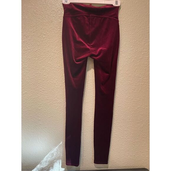 Spanx Womens Rich Burgundy High Rise Velvet Stretch Pull On Leggings Small - Picture 3 of 7